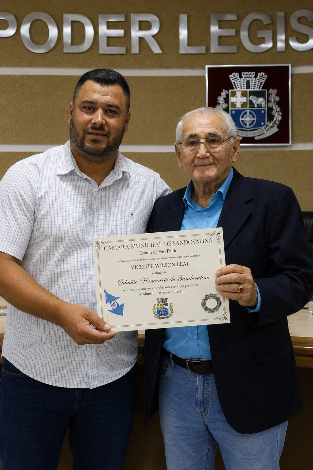 Diploma Cidadão Honorário de Sandovalina